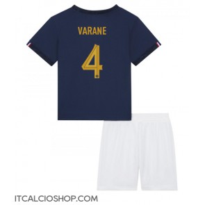Francia Raphael Varane #4 Prima Maglia Bambino Mondiali 2022 Manica Corta (+ Pantaloni corti)